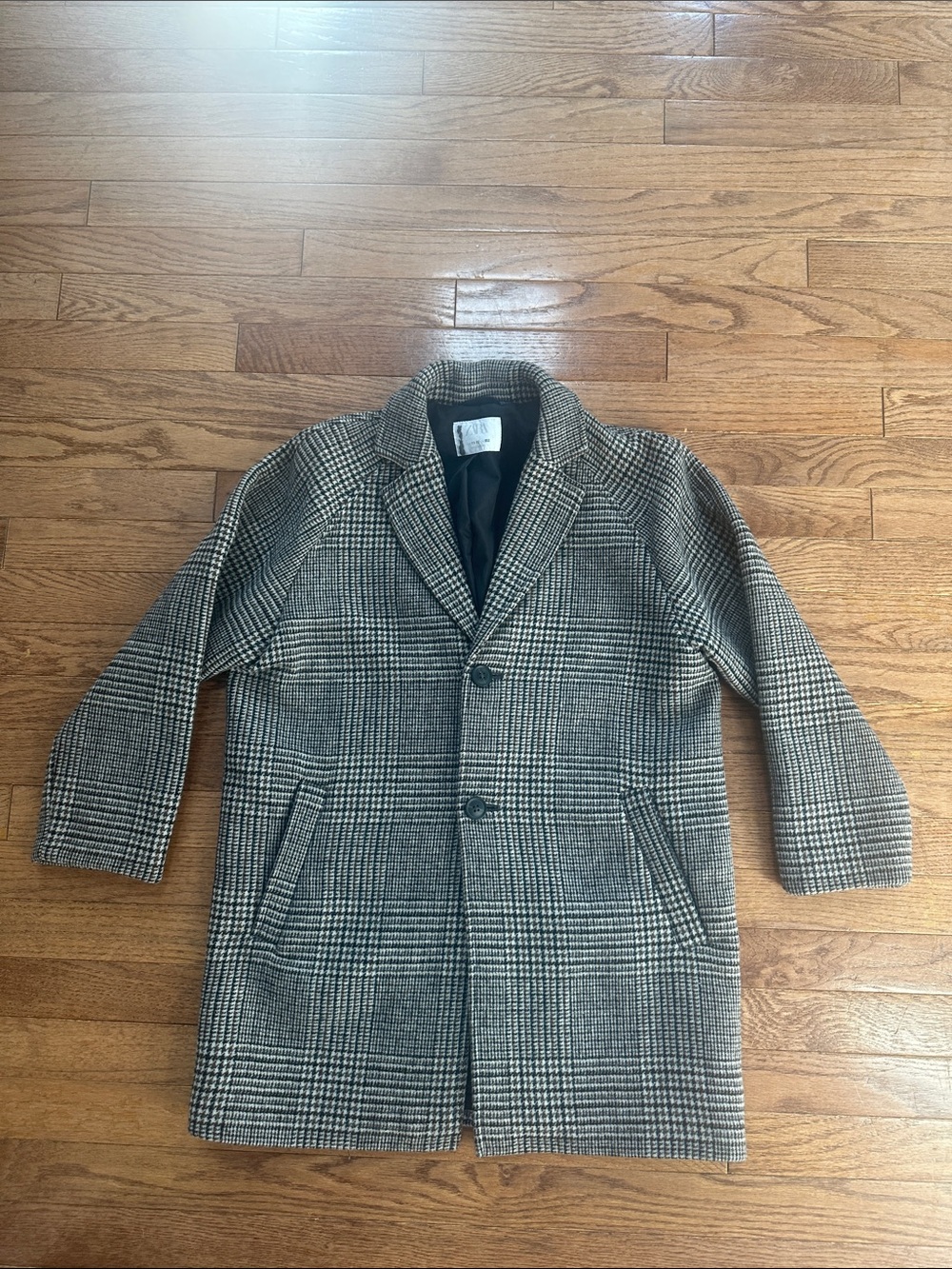 ZARA Boys Plaid Wool Blend Coat 11-12 / 152cm